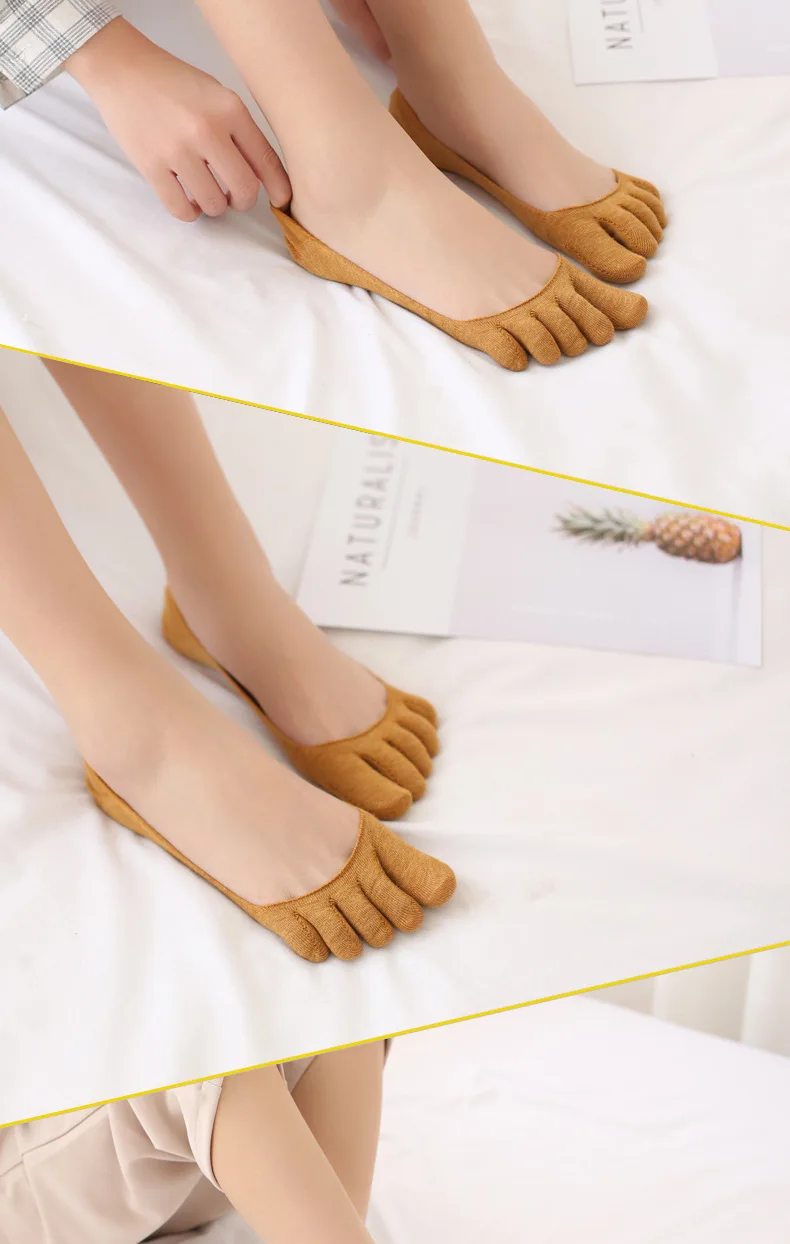 6 Paar Sommer-Zehensocken für Damen, einfache einfarbige, schweißableitende, antibakterielle, unsichtbare Mädchensocken, Laufsportsocken – Detail 10