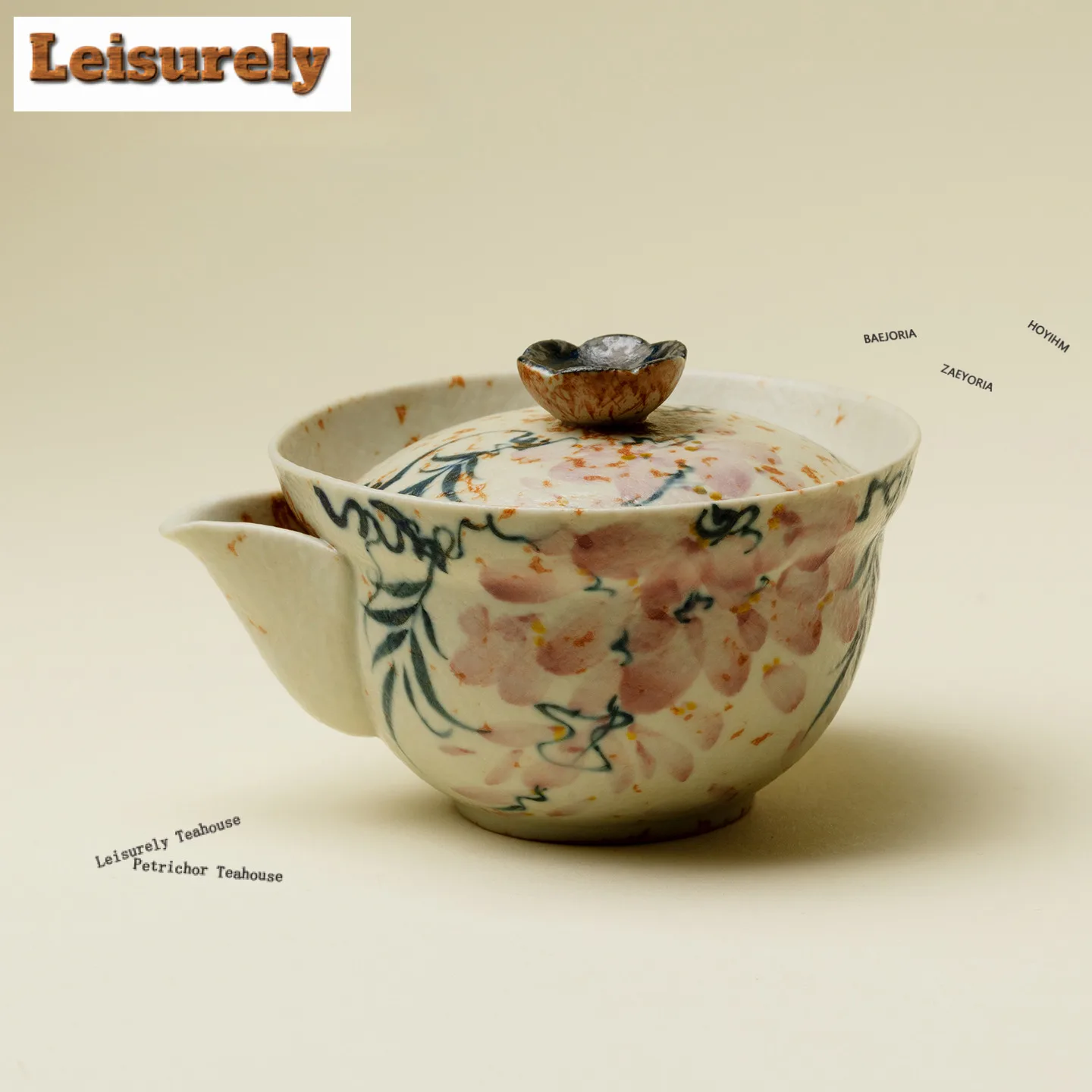 110ml Hand-painted Spring Branch Teapot Vintage Tea Infuser Pot Tea Making Kettle With Ball Hole Kung Fu Tea Teaware Ornaments