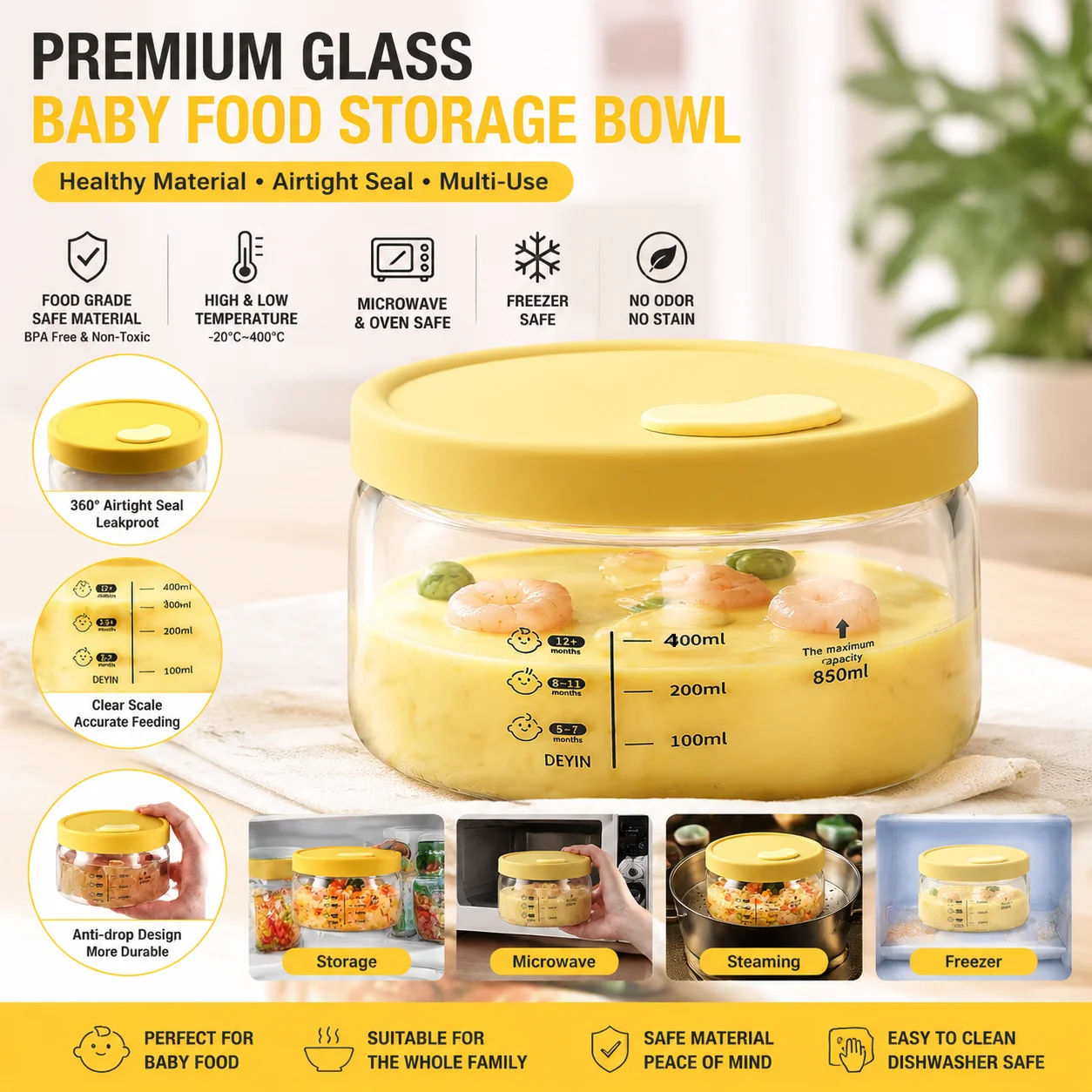 Baby Food Prep Containers - Recipiente de Armazenamento de Alimentos em