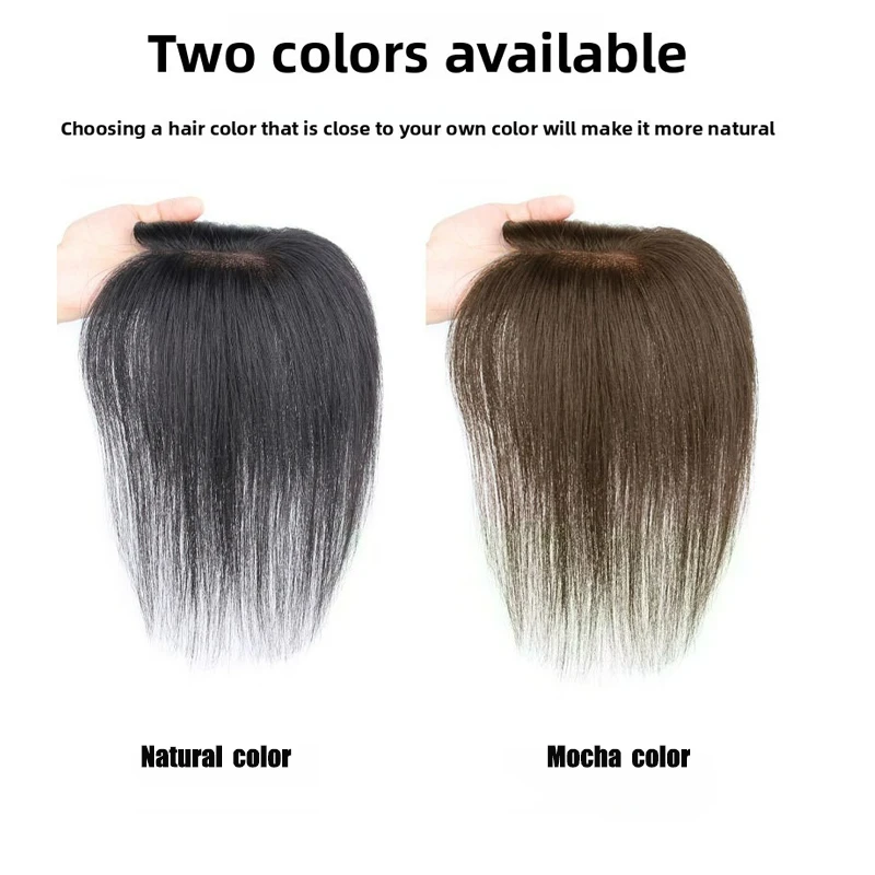 Size 8X12CM Human Hair Hairpiece Hand Woven Women Hair Piece For Ladies Hair Increase Cover Gray Hair Lightweight Breathable