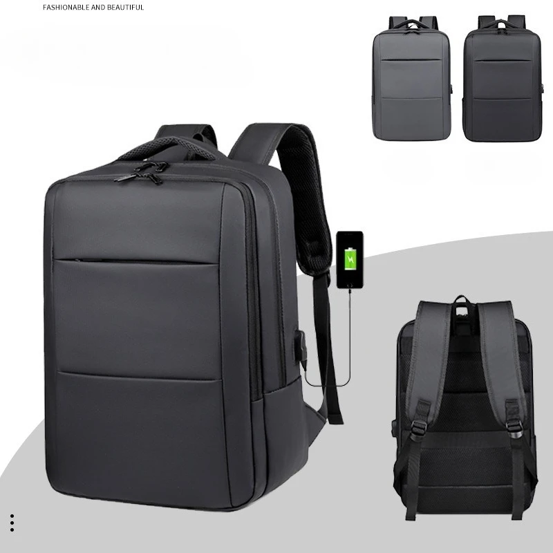Multifunctional fashion laptop bag usb interface can be set to pull rod outdoor travel bag multi-layer simple leisure backpack.