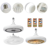 Ceiling Fans Light Remote Control 3 Color Temperature Smart Ceiling Fan With LED Light E27 Converter Base Home Bedroom Lighting