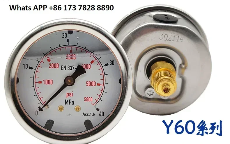 

Seismic EN837-1 Vertical Back Pump Truck Trailer Oil Machinery Axial Radial Pressure Gauge 25/40Mpa/psi