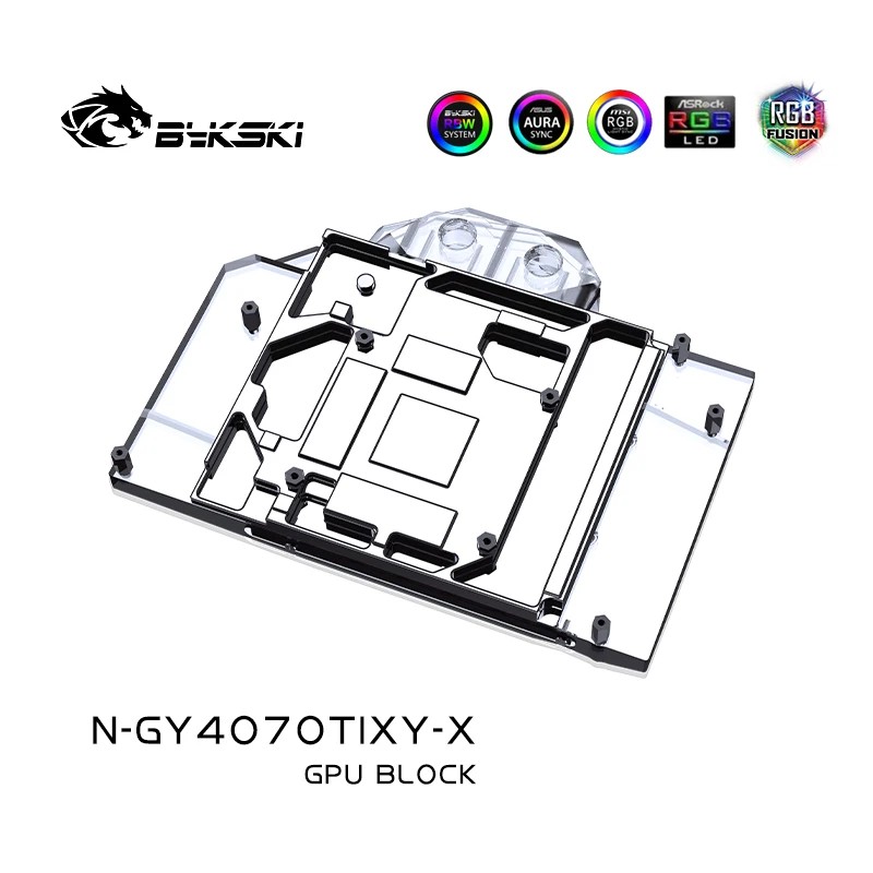 Bykski N-GY4070TIXY-X GPU Water Block Graphisc Cooler for GALAXY GeForce RTX4070 TiBoomstar OC RGB Light PC Gaming Accessories