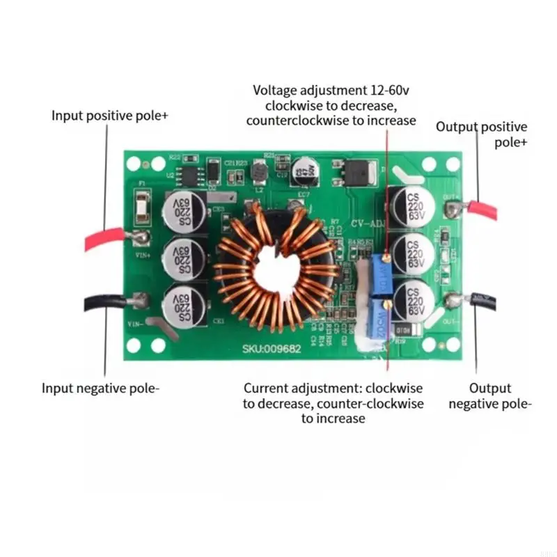 600W Constant Constant Current Converter 10-60V to 12-60V Output Step Up Drive Power Board Module 896C