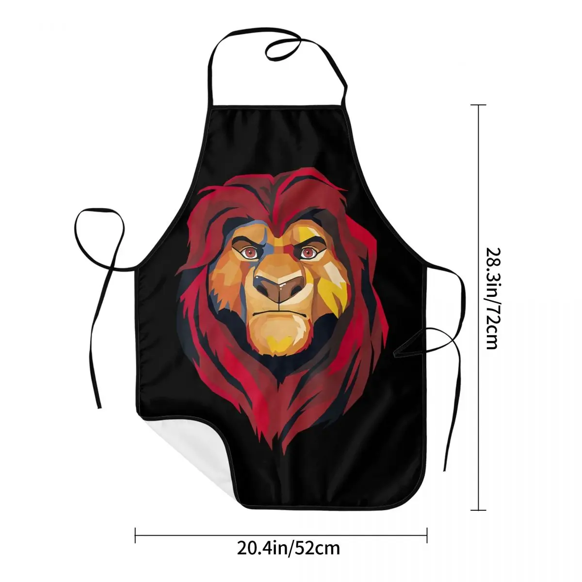 مخصص الأسد الملك Mufasa هندسية الرسم مريلة مآزر الرجال النساء للجنسين الشيف Tablier المطبخ للطبخ الخبز اللوحة