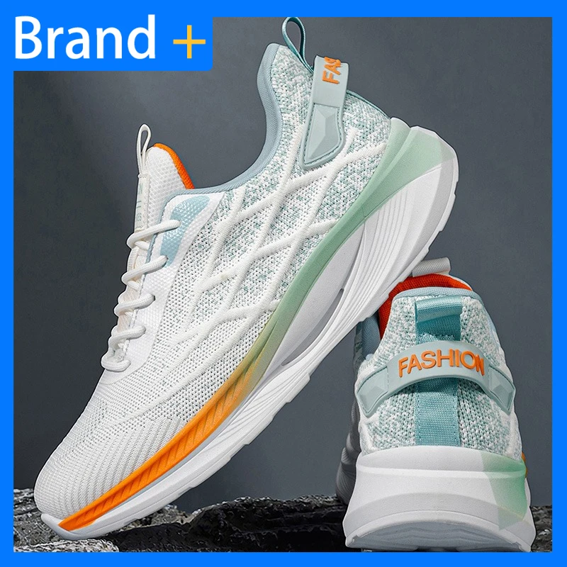

Mens Sports Shoes Breathable Summer New Street Fashion Sports Walking Shoes Comfortable Mesh Elastic Lace Up Running Shoes