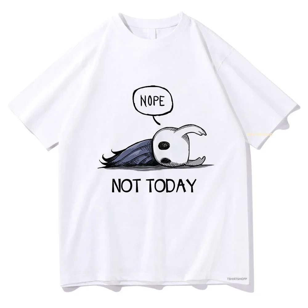 

Men's Nope Not Today short-sleeved T-shirt, anime Hollow knight aesthetic Harajuku retro streetwear top