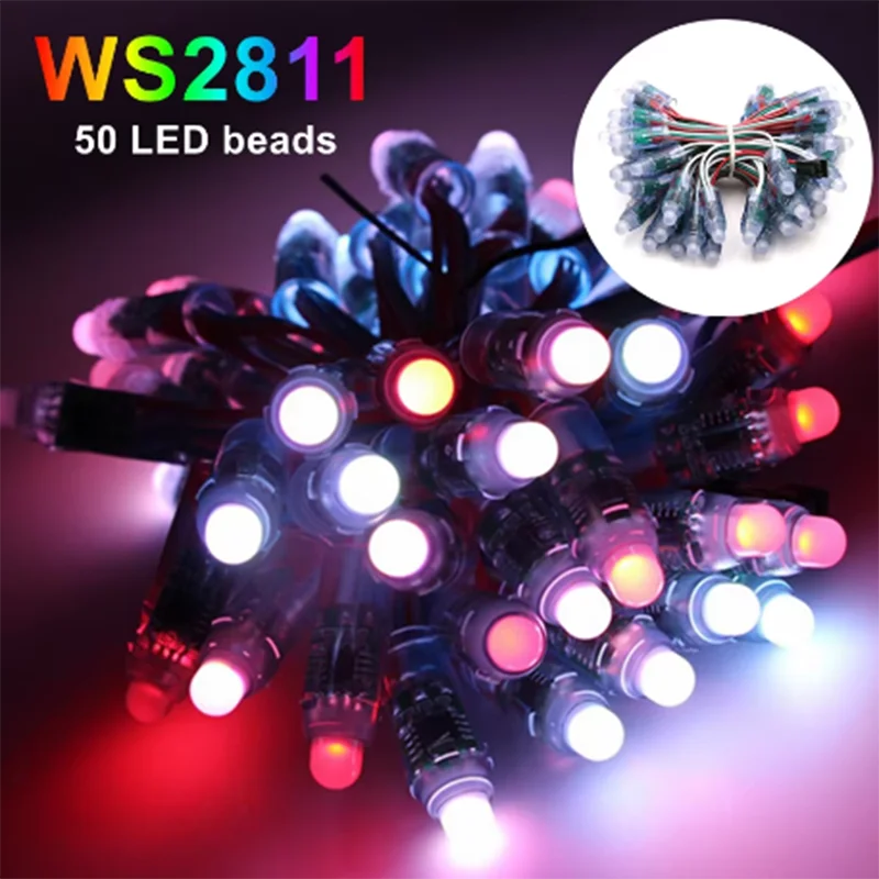 2026 NEW 50PCS Easy WS2811 IC LED Pixel Light 12mm DC 5V LED Pixel Module RGB LED Pixel Light For Decoration