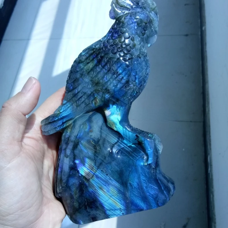 labradorite parrot crystal gemstone carving animals crystal crafts