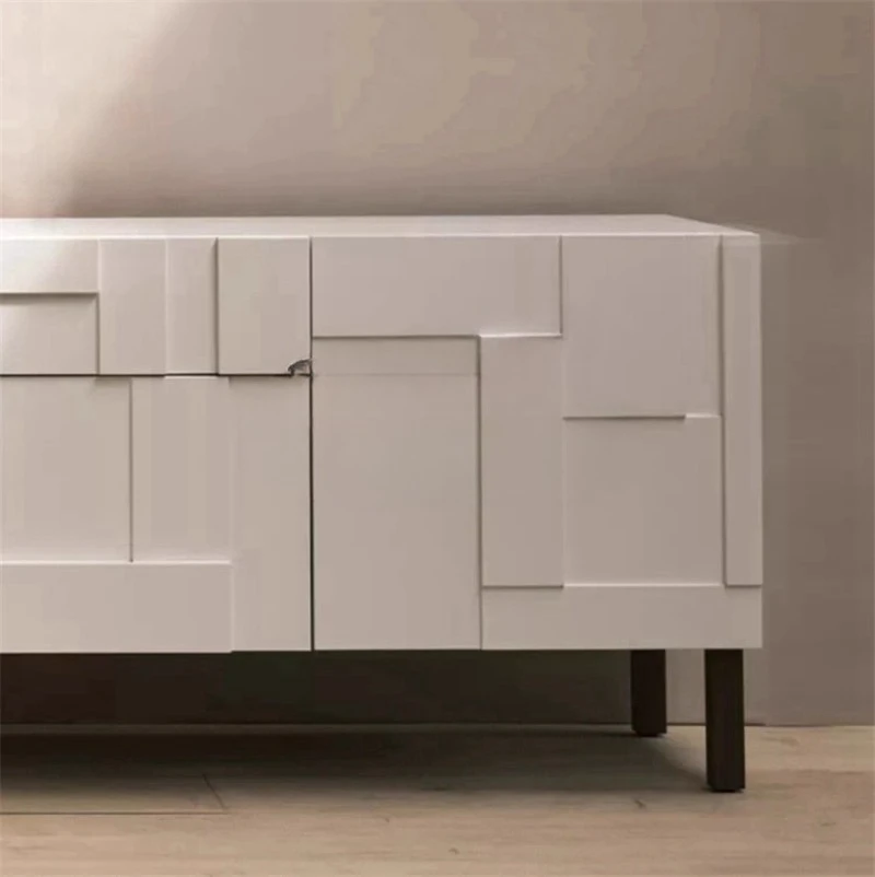light luxury solid wood TV cabinet, living room simple locker, art log cabinet