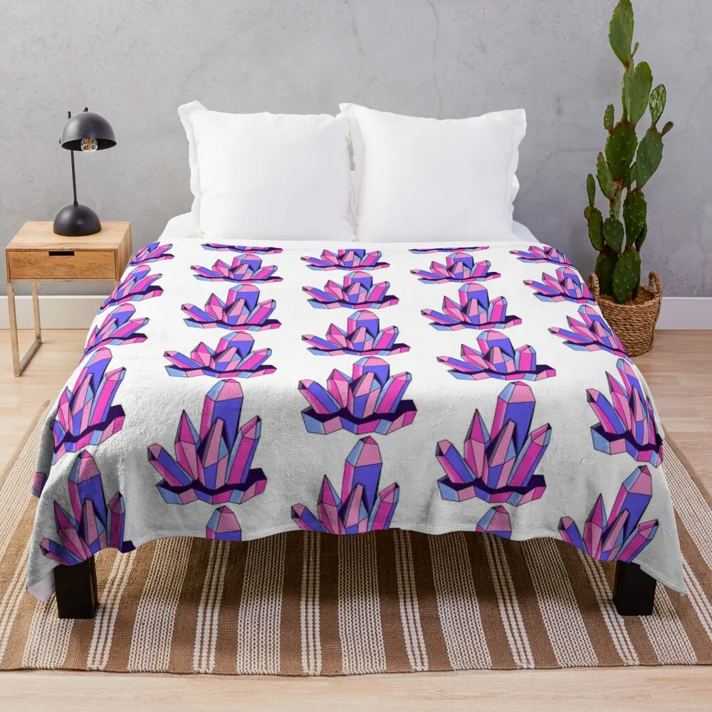 Omnisexual LGBTQ+ Subtle Pride Crystal Pile Throw Blanket Decorative Throw Plaid on the sofa manga Blankets