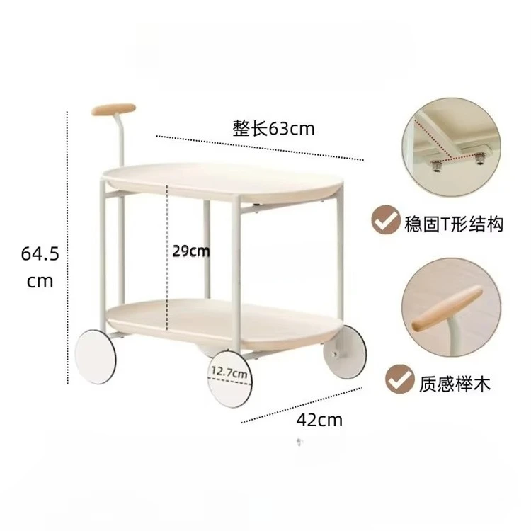 * Modern Movable Corner Side Cabinet for Living Room Bedroom & Warehouse Use Coffee & Sofa Table Small Cart