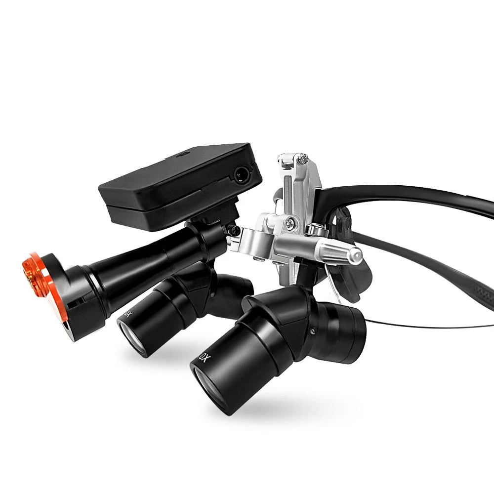 Dental Ergo Loupes 4X5X6X Medical Magnifying Glass 48 ° Optical Loupe Oral Surgery Turret Reduces Flip Up Loupes With Headlight