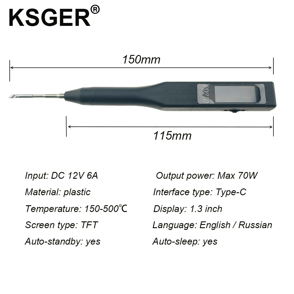 KSGER C210 stazione di saldatura per JBC Iron Tips schermo TFT kit fai da te strumenti elettrici da 1.3 pollici lattine per dormire in standby