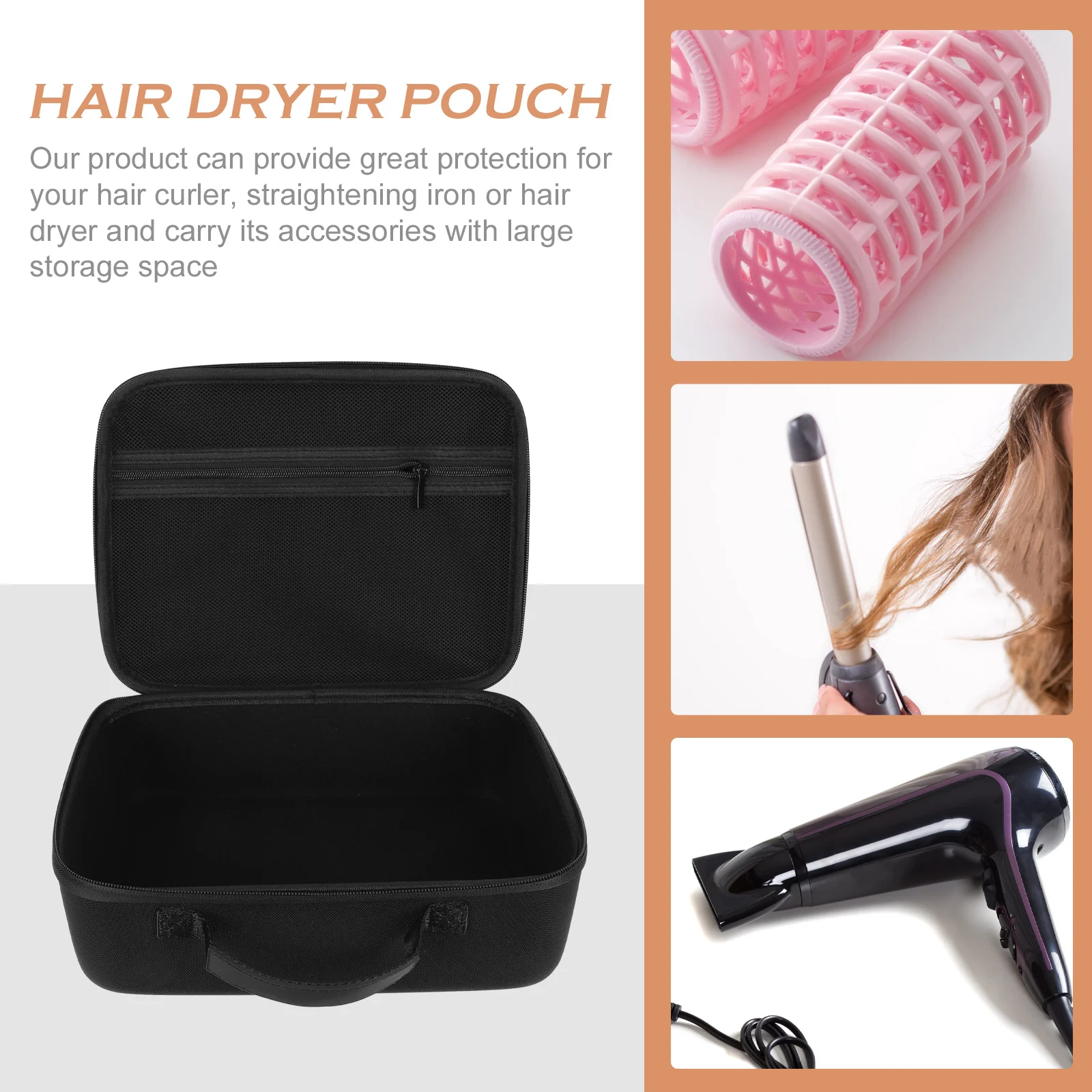 

1Pcs Electric Hair Dryer Storage Bag Premium Eva Material Portable Travel Case for Hair Styler Organizer Pouch Storage Bag