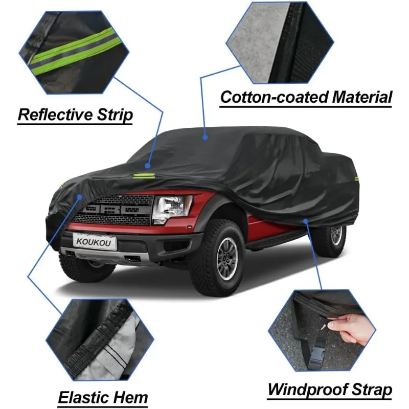 7 طبقات غطاء شاحنة مقاوم للماء مخصص صالح F150 SuperCrew Cab 5.5ft السرير من 2004 إلى 2024