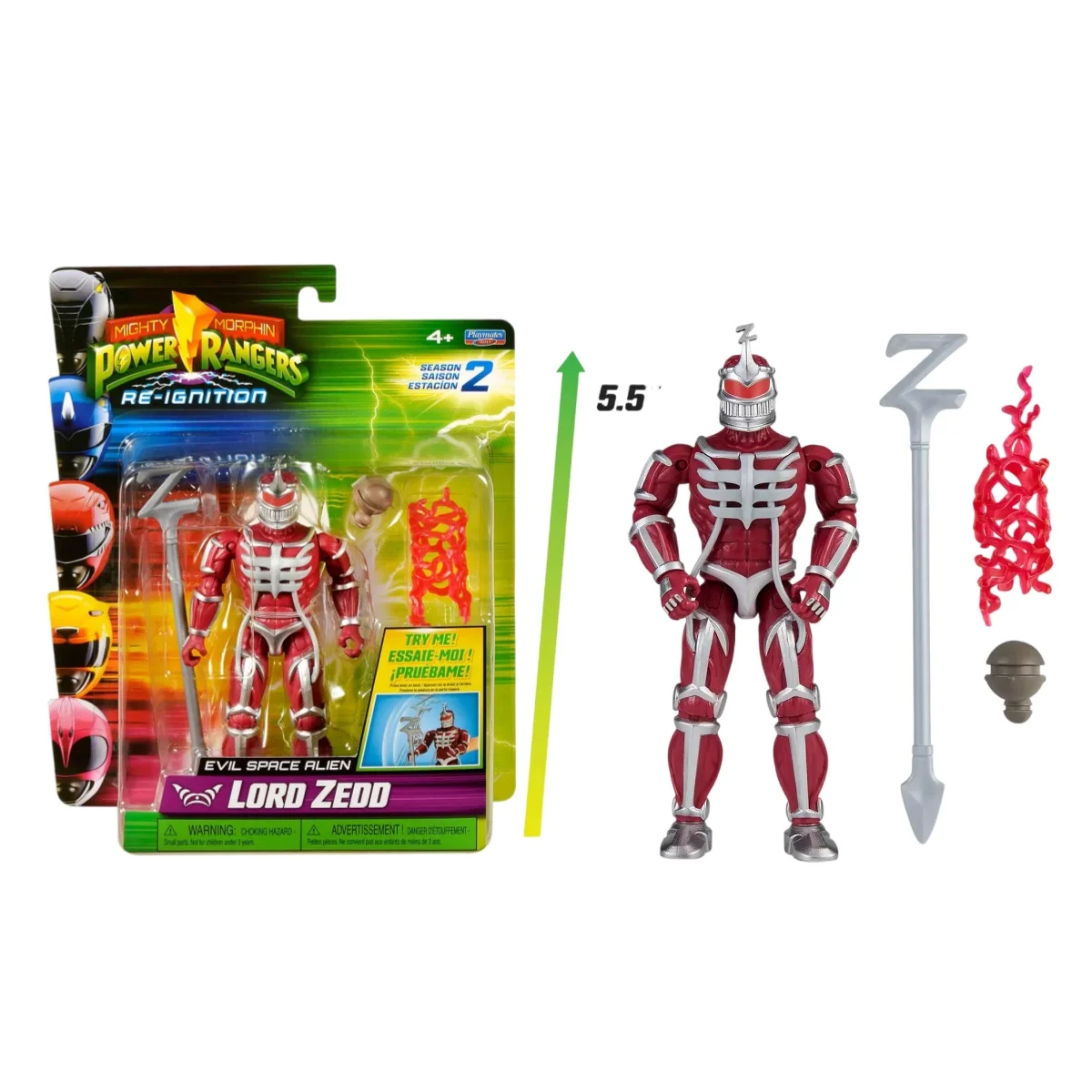 Новая коллекционная фигурка злодея Лорда Зедда из Power Rangers 2026 года с аксессуаром в виде посоха З.