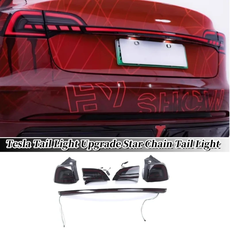 taillight For Tesla Model 3 Y 2019-2023 LED Through Trunk Tail Light Modified Rear Lamp Streamer Turn Signal Width Cross Lamp