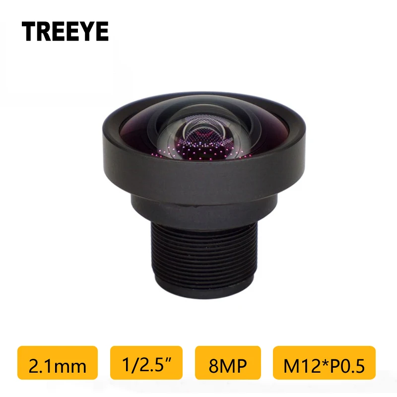 

4K 8.0Megapixel 2.1mm M12 Lens 1/2.5" CCTV Lens Action Camera Drones Lens Machine Vision Wide Viewing Angle Low Distortion