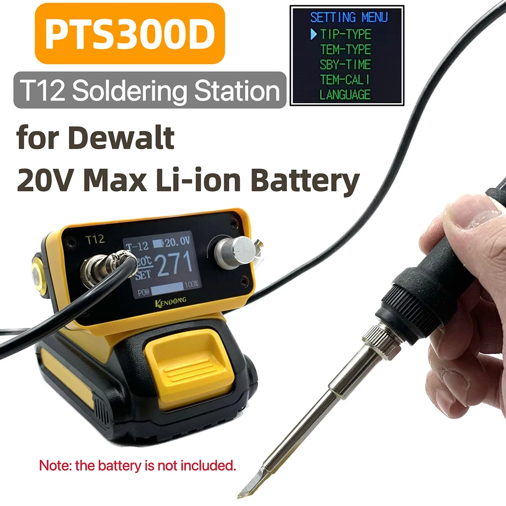 

PTS300D Electric Solder Station T12 70W Cordless Soldering Iron For Makita/Milwaukee/Bosch for Dewalt 20V Li-ion Battery Solder