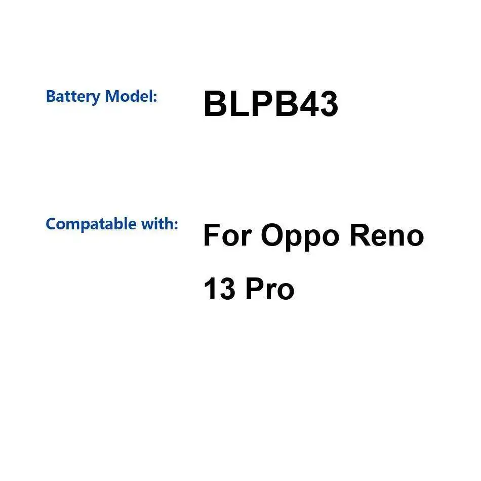 

Аккумулятор мобильного телефона BLPB43 большой емкости 5800 мАч для Oppo Reno 13 Pro