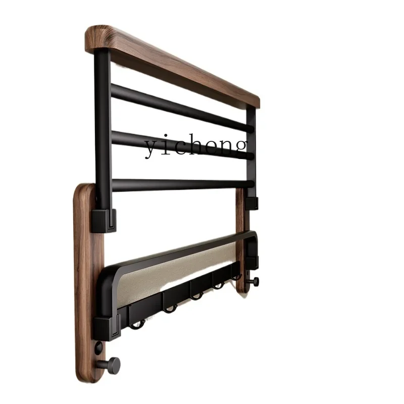 

ZWS. Walnut Bathroom Towel Rack Non-punching High-end Bath Towel Rack