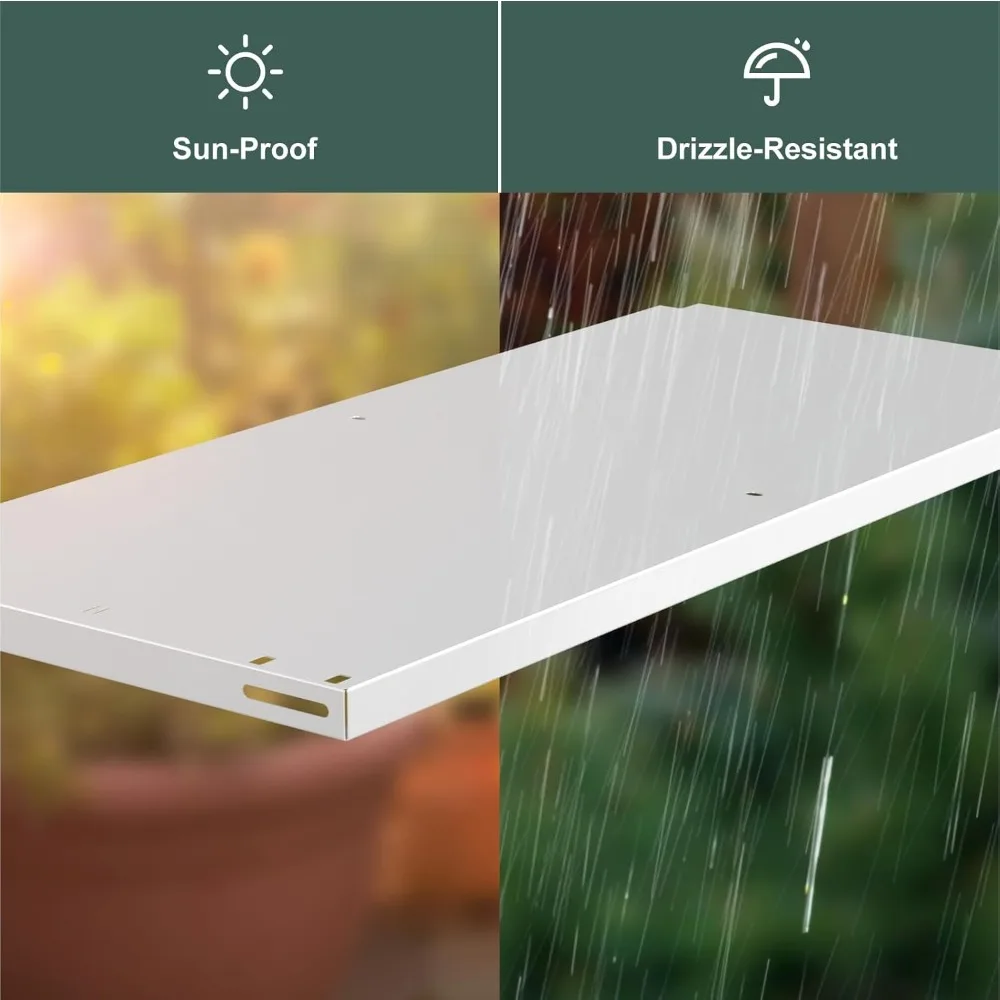 رف تخزين معدني مقاوم للطقس في الهواء الطلق لـ 60 خزانة أدوات مكعبة للقدم، مثالي للتخزين العمودي مع البراغي والصواميل #4