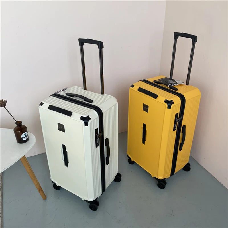 Valise de Voyage Universelle Anti-Rayures Résistante à l'Usure, Version dehors, avec Tige de Traction à Carreaux, pour Homme et Femme, 26 Pouces, 28