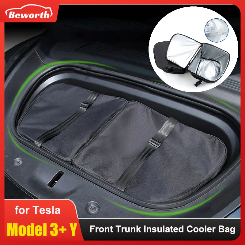 

For Tesla Model 3 Highland 2024 Model Y Juniper 2025-2020 Frunk Cooler Organizer Insulation Bag Front Trunk Storage Outdoor Trip