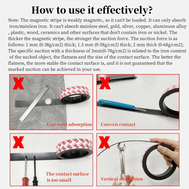 3M شريط لاصق مغناطيسي قوي سمك 1 مللي متر 1.5 مللي متر وسائل تعليمية خاصة لينة لاصق مغناطيسي للحرف اليدوية مكتب والمنزل