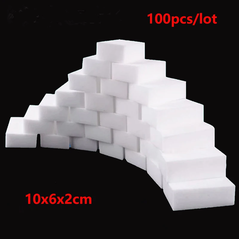 

100pcs/lot Melamine Sponge Magic Sponge Cleaner Eraser Melamine Sponge Cleaning for Kitchen Bathroom Supplies Cleaning Tool