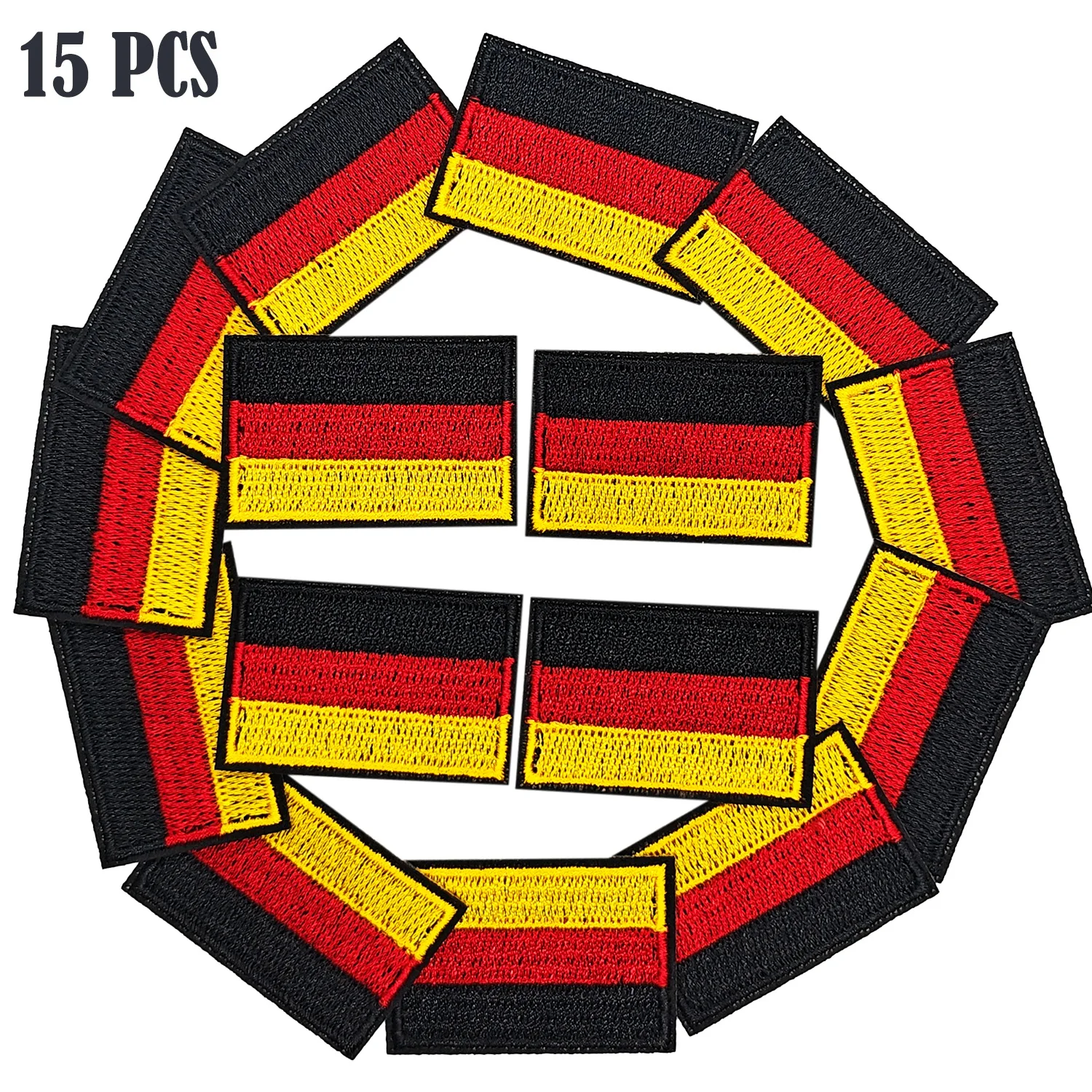 15 Stück Mini-Flagge von Deutschland zum Aufbügeln, bestickte Aufnäher zum Aufbügeln, zum Aufnähen von Applikationen zum Dekorieren von Kleidung, Taschen, Hüten usw