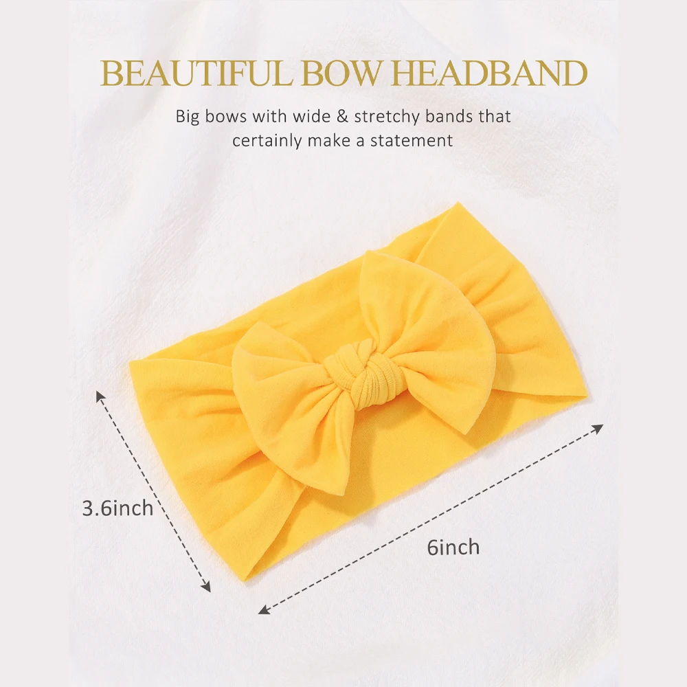 10/20 Stück weiches Strick-Bogen-Stirnband-Set für Babys, süßes Säuglings-Kleinkind, elastische Nylon-Kopfwickel, Bänder, Kopfbedeckung, Haar-Accessoires – Detail 3