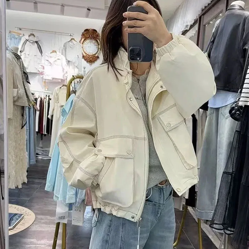 

Весенне-осенняя новая корейская дизайнерская ниша, свободная повседневная ветровка с капюшоном и шнурком на талии, женское длинное пальто, женский топ