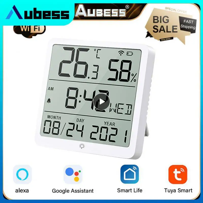 

Lcd Screen Display Thermometer Detector Remote Control Temperature Humidity Sensor Tuya Smart Life Indoor Hygrometer Tuya Wifi