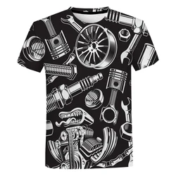 Summer New Men and Women Personalized Mechanic 3d Printed T Shirt Street Harajuku Oversized T-shirt Fashion Casual Tops