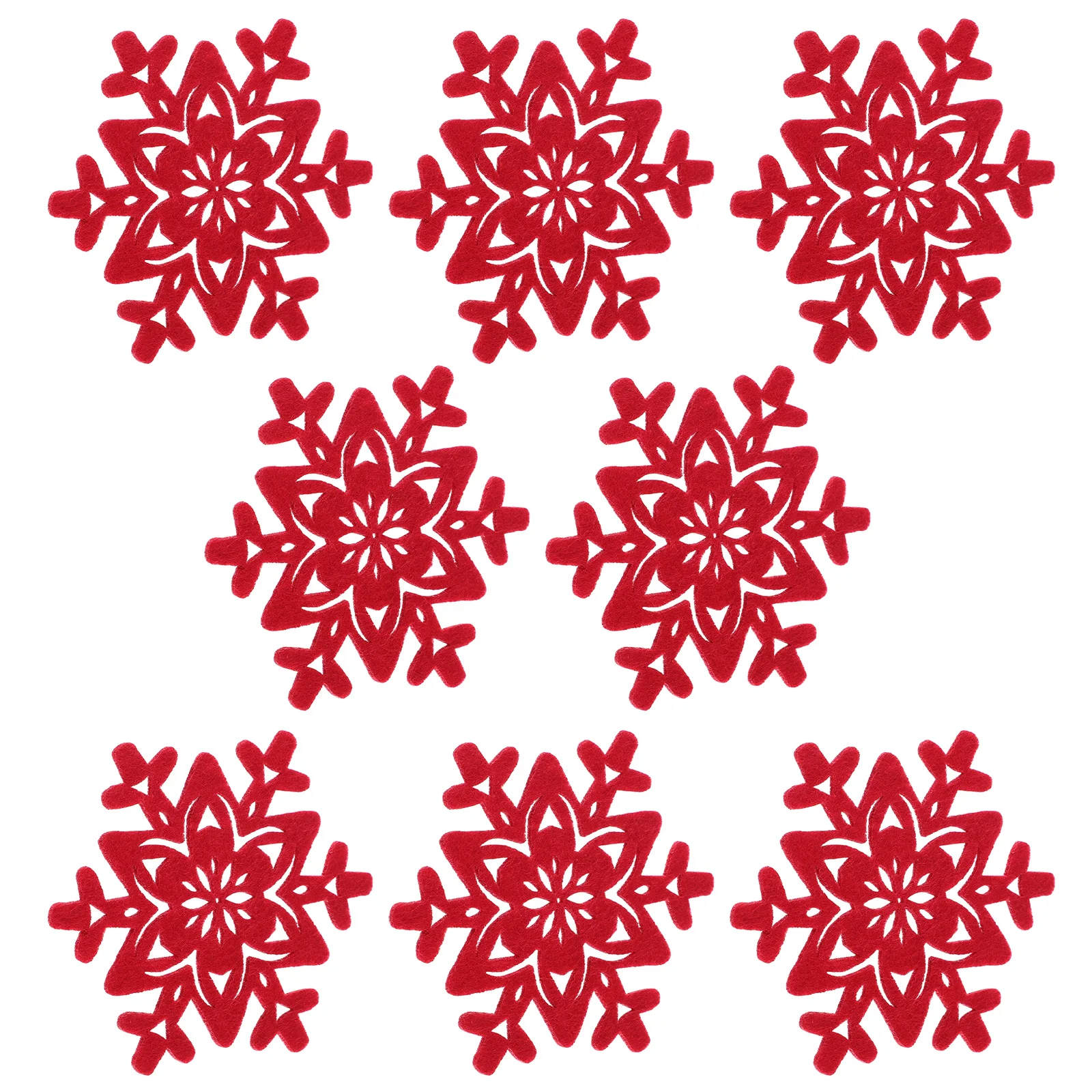 

8 pcs Christmas Felt Coaster Set Heat Insulating Non-Slip Round Cup Mat For Home Office Holiday Party Table Decoration Xmas Gift