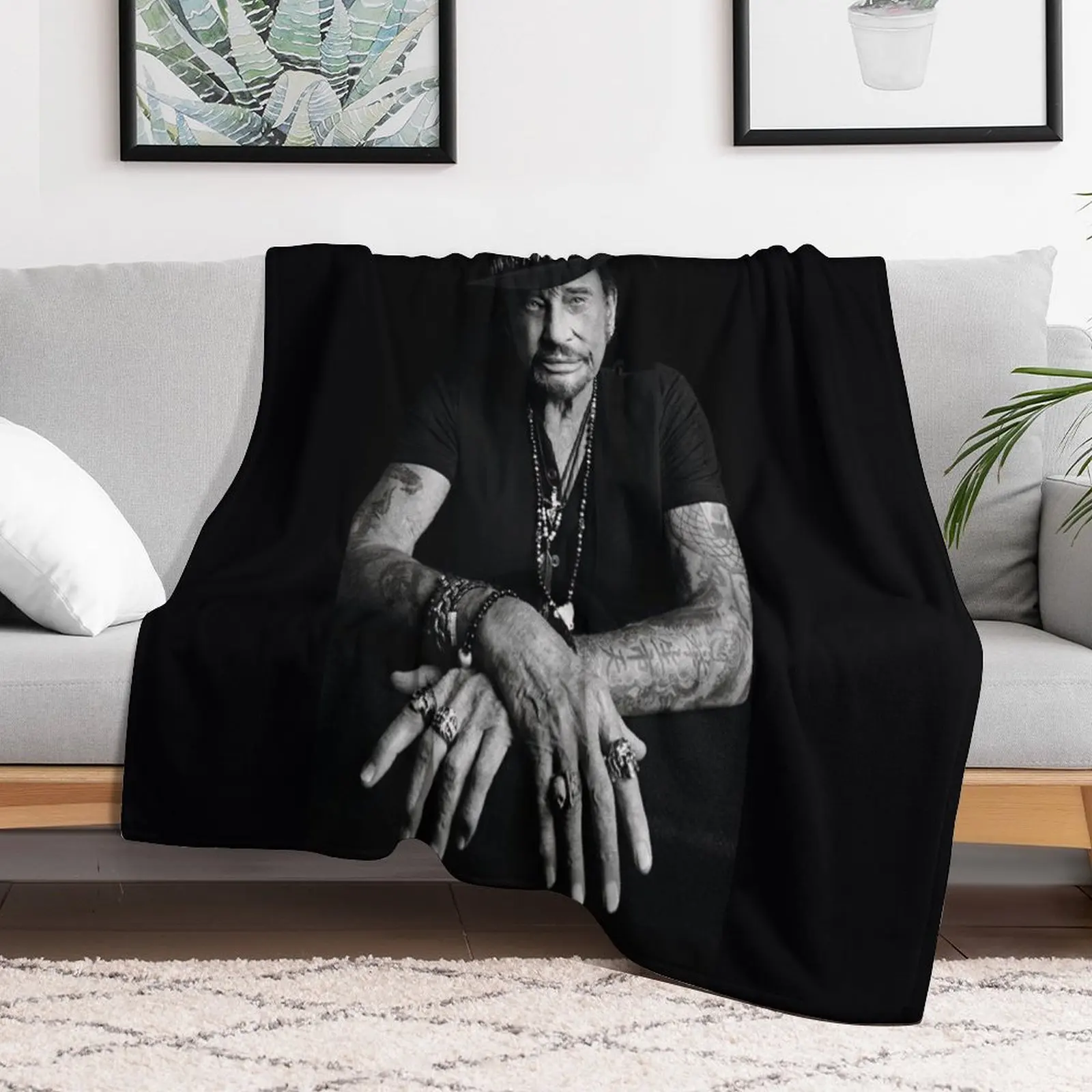 

Johnny Hallyday Throw Blanket Hairys Travel Kid'S for winter Blankets Hairy Tourist Decorative Beds Blankets