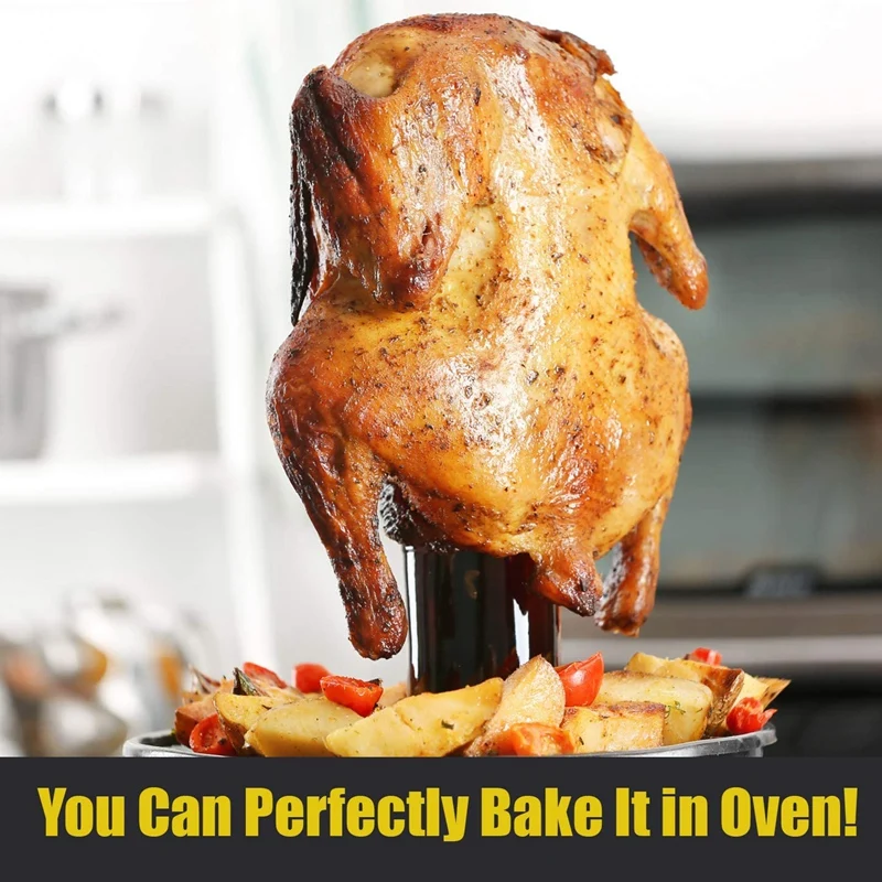 

2Pcs BBQ Beer Can Chicken Turkey Roaster Oven Bbq Grill Rack Holder Bottom Stand for Kitchen Accessories