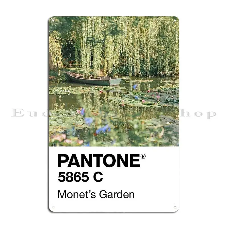 Pantone Monet S Garden Metal Plaque Designs Cinema Living Room PaintingWall Decor Tin Sign Poster