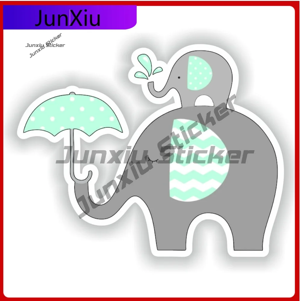 

Cartoon Elephant Sticker Vinyl Decals Animals Graphic Suv Window Scratch Cover Sticker Car Decoration Vintage Stickers Front