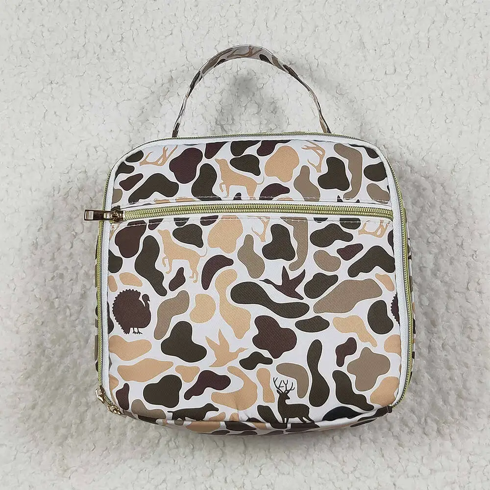 

Camo Deer Turkey Duck Dog Kids Lunch Box Unisex Portable Insulated Picnic Lunchbox with Handle for Children 8.3*8.3*3.2 inches