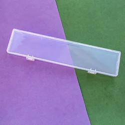 Long Rectangle Plastic Organizer Pencil Brush Storage Box Transparent Case For Pen Accessories Container