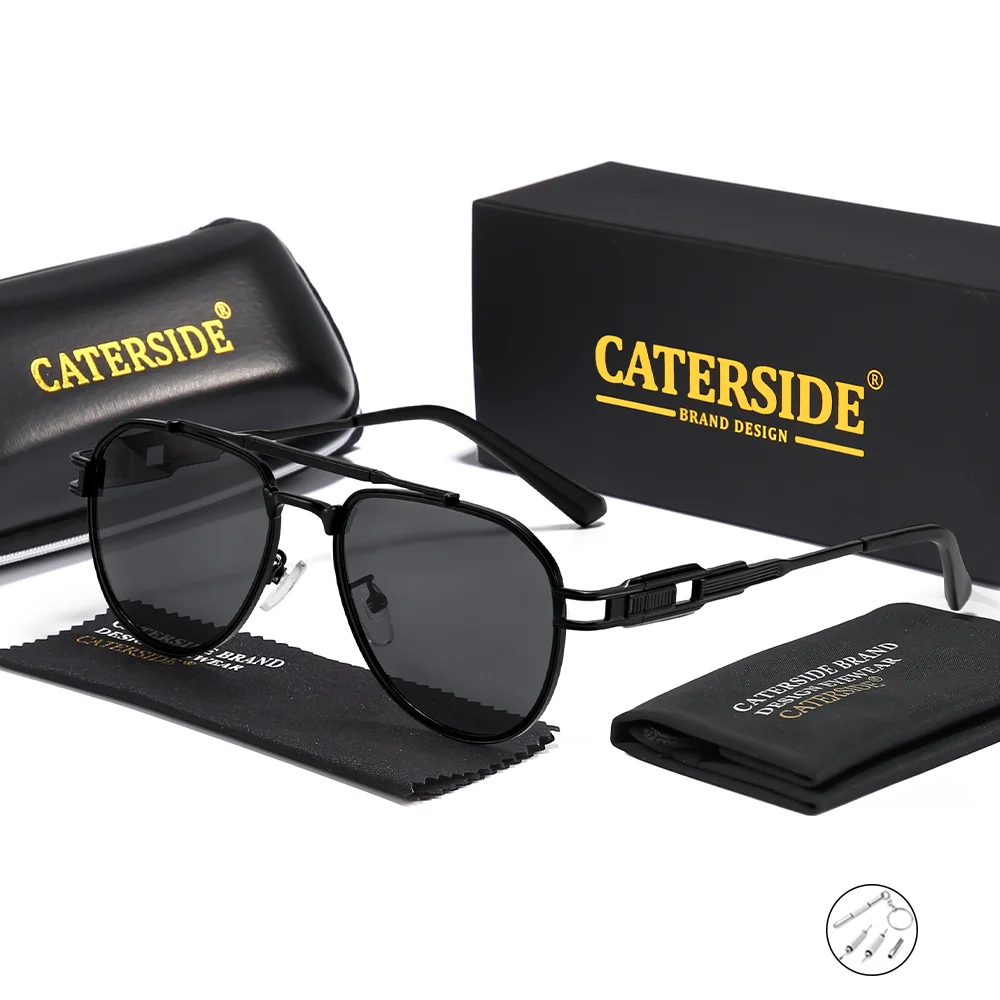 CATERSIDE Damen Optische Sonnenbrille Polarisierte Brillen Herren Private Anpassung Quadratische Linse Retro Suneyeglass UV400 – Detail 12