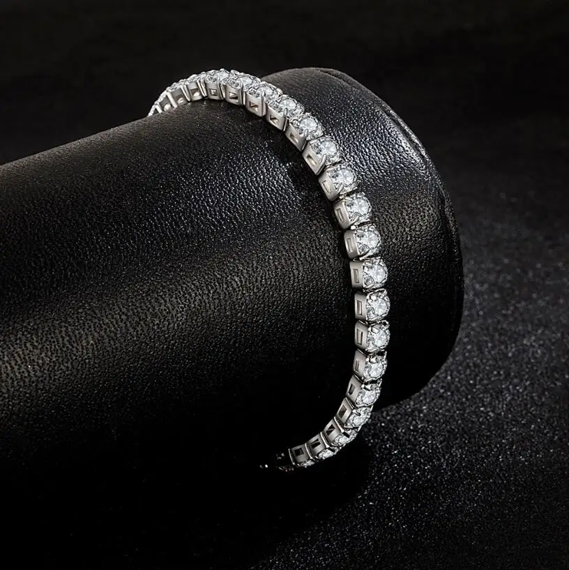 Real 925 Silver Classic 15-21CM Tennis Bracelets Jewelry 2mm 3mm 4mm 5A Zironia Eternal Wedding Luxury Sterling Silver Bracelet