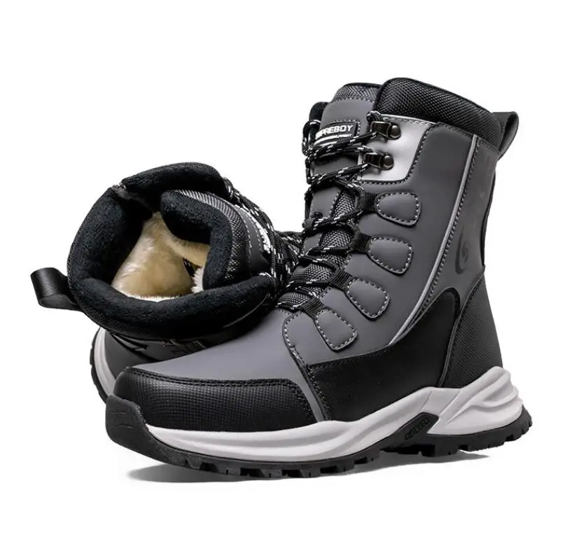

Мужские непромокаемые зимние ботинки, теплая зимняя уличная обувь с средней подошвой, нескользящие, устойчивые к истиранию уличные ботинки, мужские ﻿
