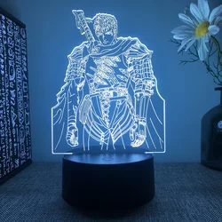 Anime Berserk Figure RGB Lamp Guts Manga Room Setup Decor Christmas Birthday Gift Boyfriend Kids 3D Fancy Bleach LED Night Light