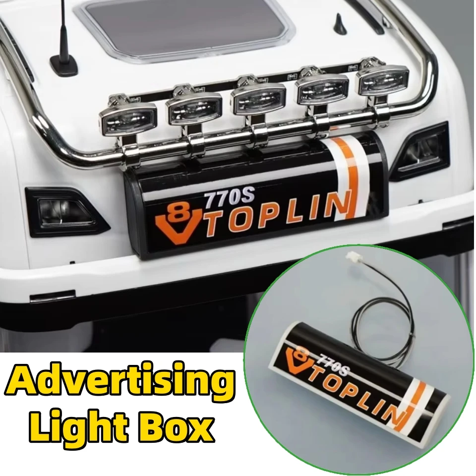 Lampe LED 770S, boîte lumineuse publicitaire, visière lumineuse DX-005 pour camion télécommandé Tamiya RC 770s 1/14, remorque, benne basculante, pièces de jouet