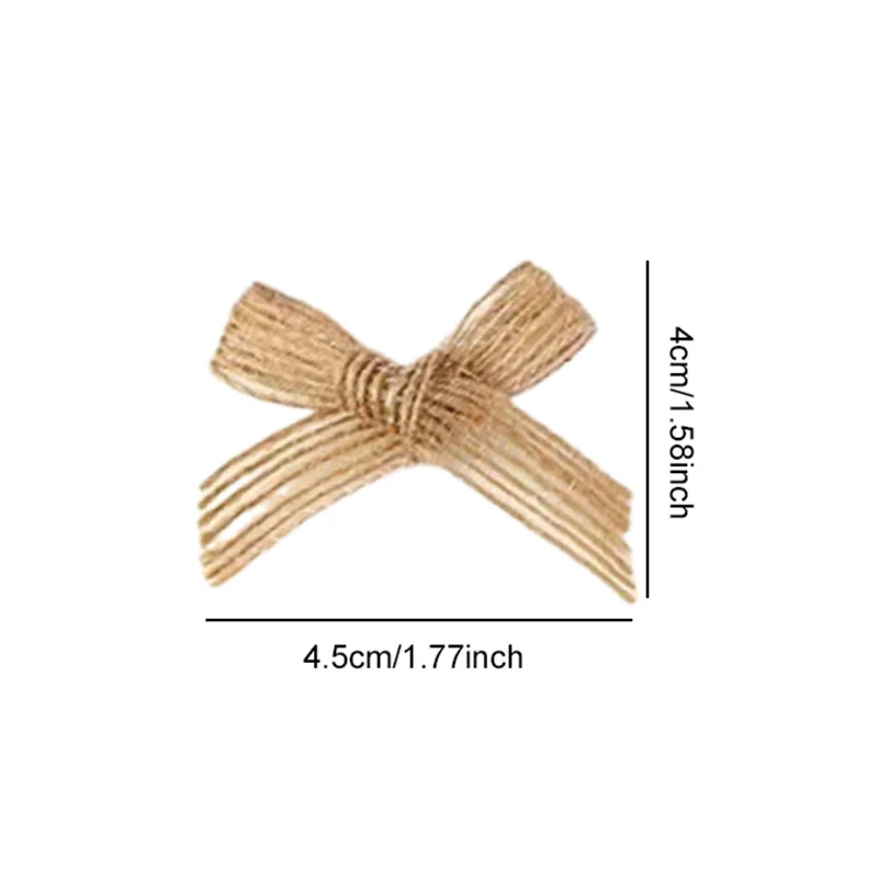 29/49/59Pcs Handmade Jute Christmas Bows 4cm Natural Burlap Twine Bowknots Mini Rustic Xmas Ribbon Bows for Gift Wrapping TMZ